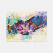 馬のカラフル水の色のアートプリントギフト愛好家 フリースブランケット (正面(横))