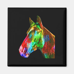 馬のカラフル芸術乗馬ラバーホアートー マグネット