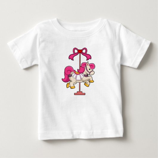 馬のカルーセル馬.PNG ベビーTシャツ (正面)