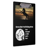 馬のクラブトレイルライディングモノグラムの写真 クリップボード (右)