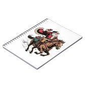 馬のクリスマスに乗るカウボーイサンタクロース ノートブック (左側)