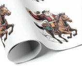 馬のクリスマスに乗るカウボーイサンタクロース ラッピングペーパー (ロールコーナー)