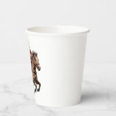 馬のクリスマスに乗るカウボーイサンタクロース 紙コップ (左)