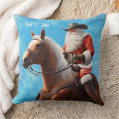 馬のクリスマスに西の帽子をかぶったサンタクロース クッション (ブランケット)
