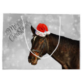 馬のクリスマスの挨拶 ラージペーパーバッグ (裏面)