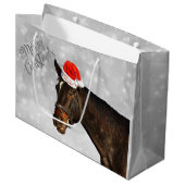 馬のクリスマスの挨拶 ラージペーパーバッグ (正面アングル)