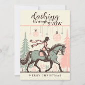 馬のクリスマスカード 招待状 (正面)