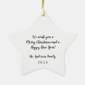 馬のクリスマスツリー黒白の馬術 セラミックオーナメント (裏面)