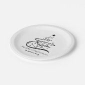 馬のクリスマスツリー黒白の馬術 ペーパープレート (アングル)