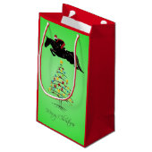 馬のクリスマス跳躍の スモールペーパーバッグ (裏面アングル)