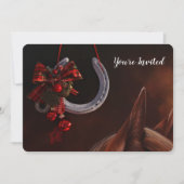 馬のクリスマス飾り - 馬蹄の写真 招待状 (正面)