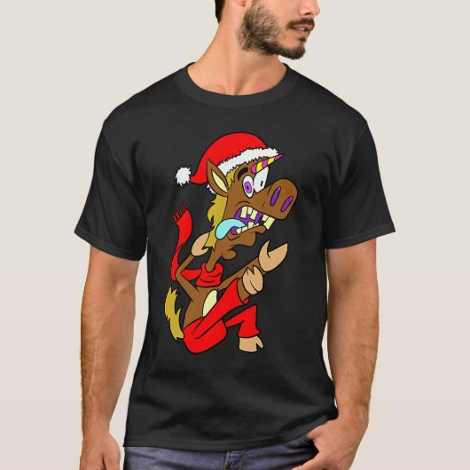 馬のクリスマス Tシャツ (正面)