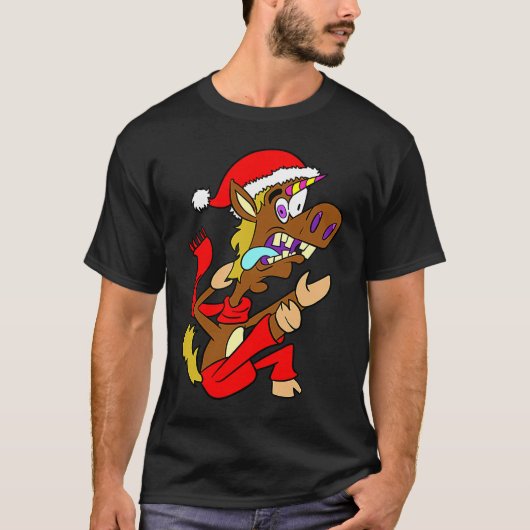 馬のクリスマス Tシャツ (正面)