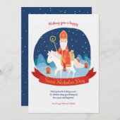 馬のグリーティングカードに乗ったニコラス シーズンカード (正面/裏面)