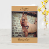 馬のグリーティングカード カード (黄色い花)