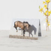 馬のグリーティングカード – タッチダウン カード (黄色い花)