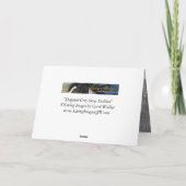 馬のグリーティングカード – ダップドグレー雪のスタリオン カード (裏面)