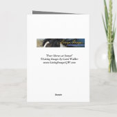 馬のグリーティングカード – 日没の4頭の馬 カード (裏面)