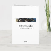 馬のグリーティングカード – 白い牡馬が下を見る カード (裏面)