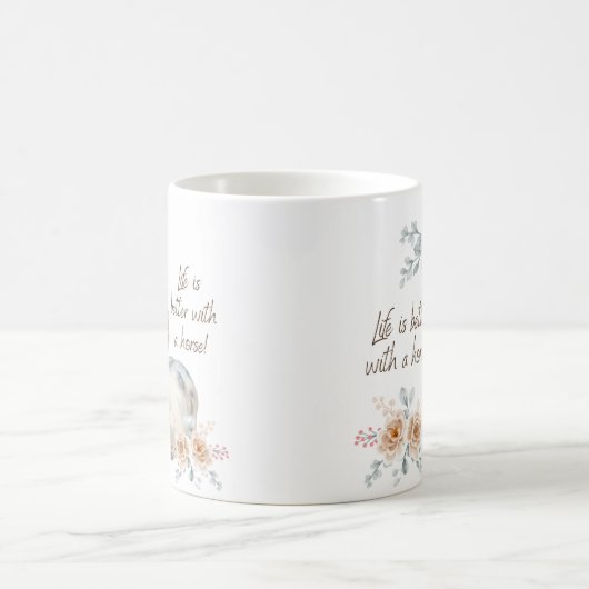 馬のコーヒーマグで生活が良い コーヒーマグカップ (中央)