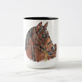 馬のコーヒーマグ ツートーンマグカップ (中央)