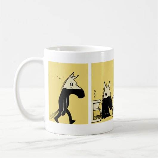 馬のコーヒー・マグ#1の暗黒面 コーヒーマグカップ (左)