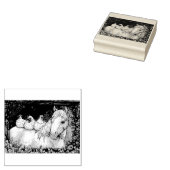 馬のゴム印の中の鶏 ラバースタンプ (押印)