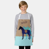 馬のサドルキッズ料理パーソナライズされた工芸品 エプロン (着用した状態)