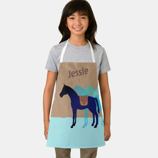 馬のサドルキッズ料理パーソナライズされた工芸品 エプロン (インサイチュ)