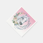 馬のサドル女性のカーボーイ誕生日パーソナライズされた スタンダードカクテルナプキン (角)