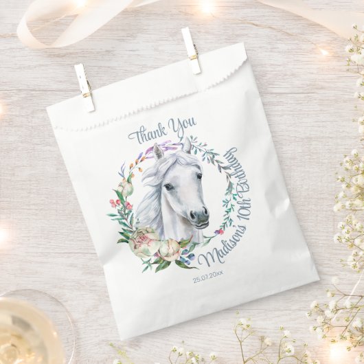 馬のサドル女性のカーボーイ誕生日パーソナライズされた フェイバーバッグ (クリップ留めされた状態)