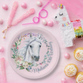 馬のサドル女性のカーボーイ誕生日パーソナライズされた ペーパープレート (パーティー)