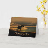 馬のサンセット考え自然のハロー カード (黄色い花)
