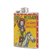 馬のサーカスメキシコポスター芸術のカウボーイ猫 フラスク (左)