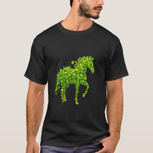 馬のシャムロックシルエット Tシャツ (正面)