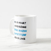 馬のショーの競争相手素晴らしだ コーヒーマグカップ (正面左)