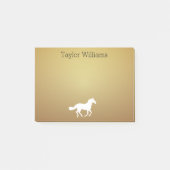 馬のシルエットあなたの一流の暗い金背景 ポストイット (正面)