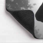 馬のシルエットの口に白と黒を入れた マウスパッド (コーナー)