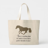 馬のシルエットの引用 ラージトートバッグ (裏面)