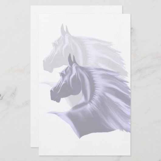 馬のシルエットの文房具 便箋 (正面/裏面)