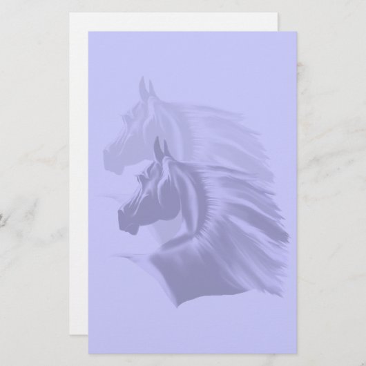 馬のシルエットはSationaryを尾行しました 便箋 (正面/裏面)