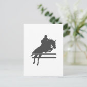 馬のシルエットをジャンプ – 背景色を選択 ポストカード (スタンド正面)