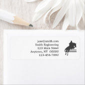 馬のシルエットをジャンプ – 背景色を選択 ラベル (インサイチュ)