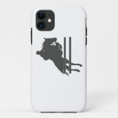 馬のシルエットをジャンプ – 背景色を選択 Case-Mate iPhoneケース (裏面)