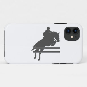 馬のシルエットをジャンプ – 背景色を選択 iPhone 11 ケース