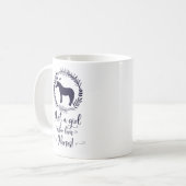馬のシルエットを愛するちょうど女の子 コーヒーマグカップ (正面左)