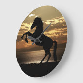 馬のシルエット ラージ壁時計 (傾斜)