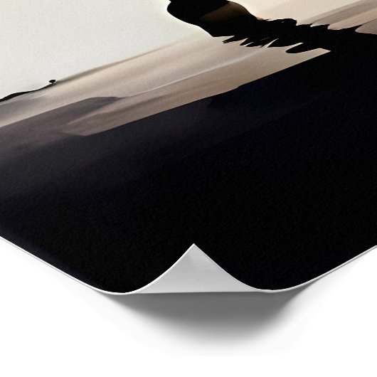 馬のシルエ絵画ットフォグの煙の野生動物相 ポスター (角)