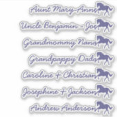 馬のシンボル カスタム ゲストリスト 7名 書道 シール (正面)