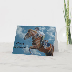 馬のジャンプと雲 カード